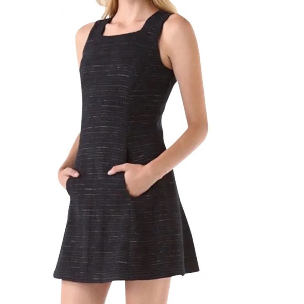 Theyskens' Theory Blue & Black Tweed Diklah Dress